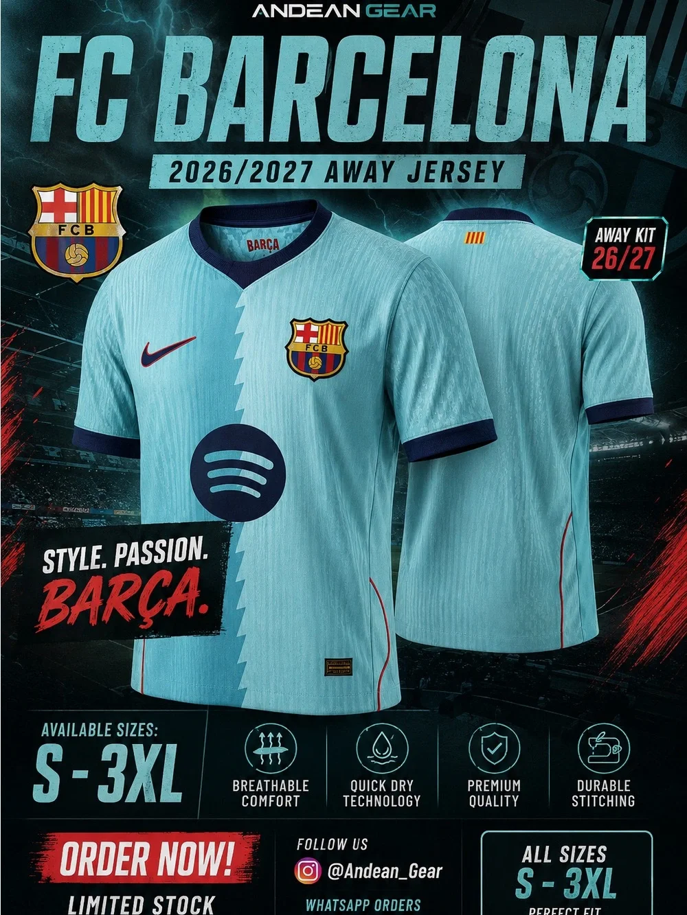2026/2027 Away Jersey - Light Blue